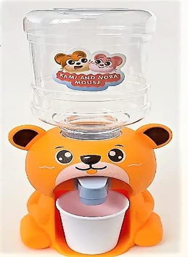 Fezeedi Plastic Water Dispenser Toy, Mini Water Dispenser for Children Mini Drinking Fountain Pumps Water Juice Milk Drinking Fountain Simulation Cartoon Kitchen Toy (Multicolor) - Image 1